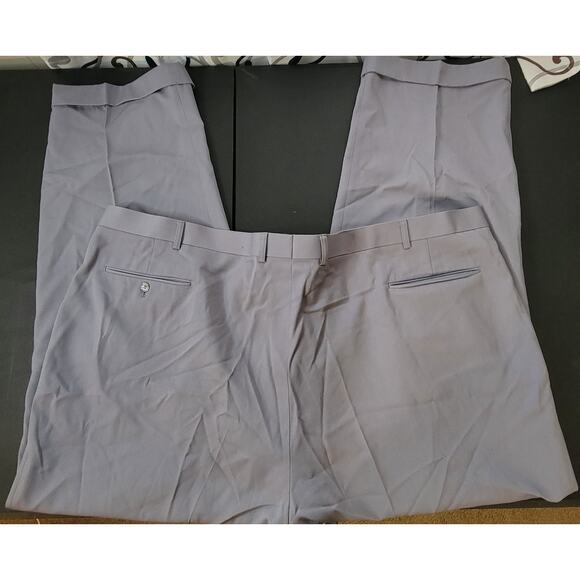 Men's Gray size 55 L gray dress pants 100% wool - Picture 2 of 8